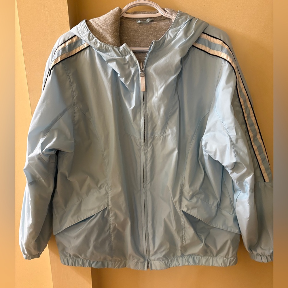 CS Signature 70’s reversible Light Blue hooded windbreaker jacket - size medium